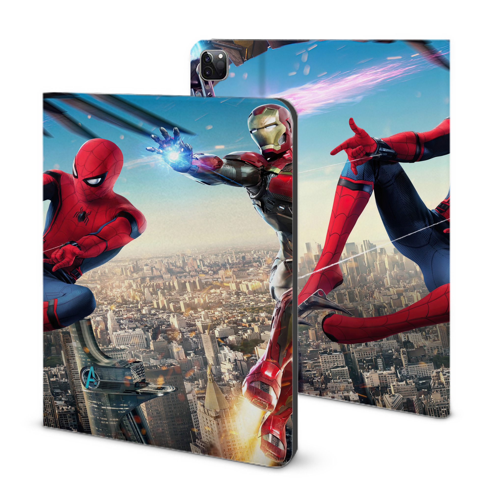 （画像用） Spider Man スパイダーマン IPad ケース ブック型 PUレザー TPU 耐衝撃 軽量 薄型 ペン収納なし 全面保護 IPad 各モデル対応